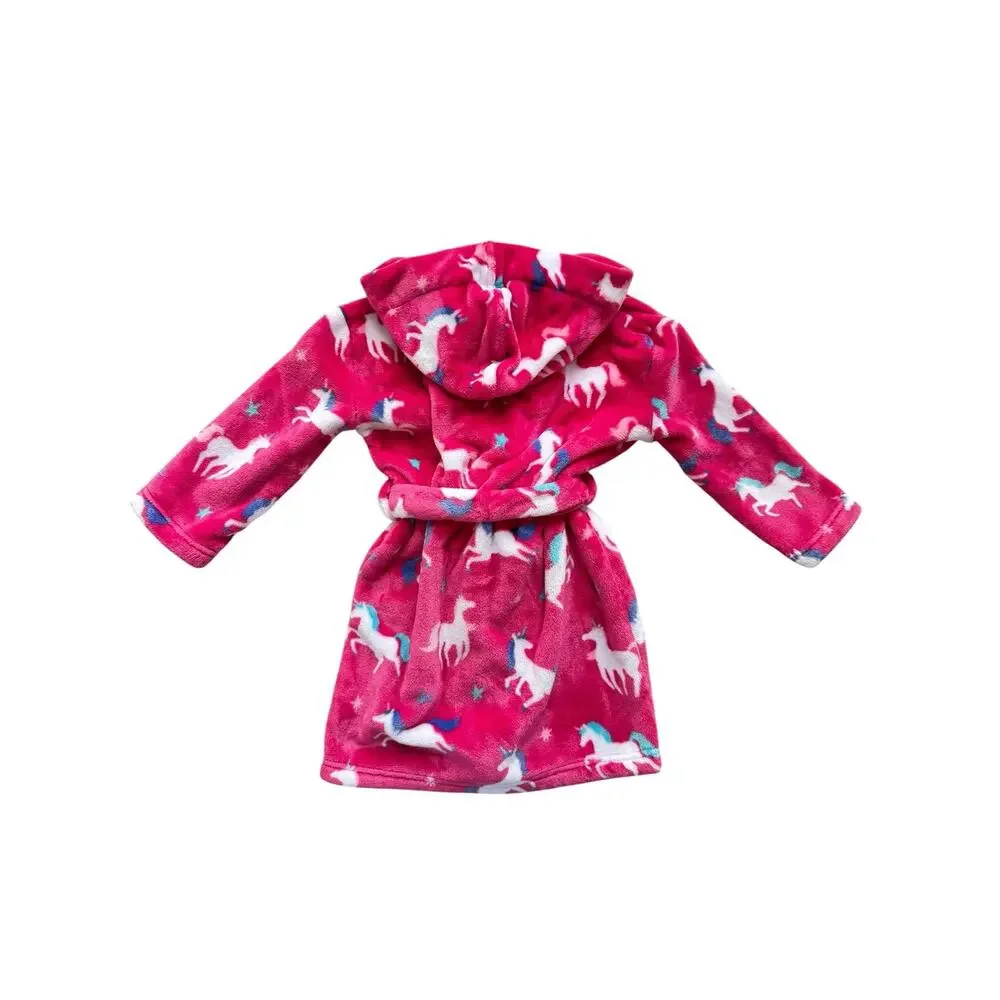 Hatley Unicorn Fleece Hooded Bathrobe Size M(4-5)